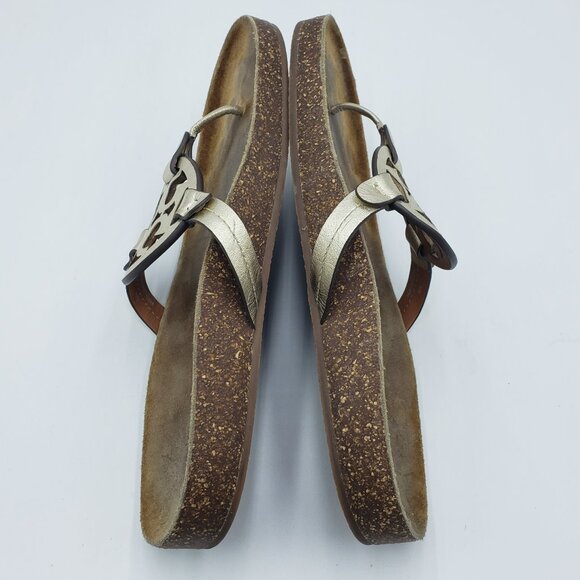 Tory Burch Miller Cloud Sandals 10 Womens Thong Slip On Gold - Picture 5 of 7